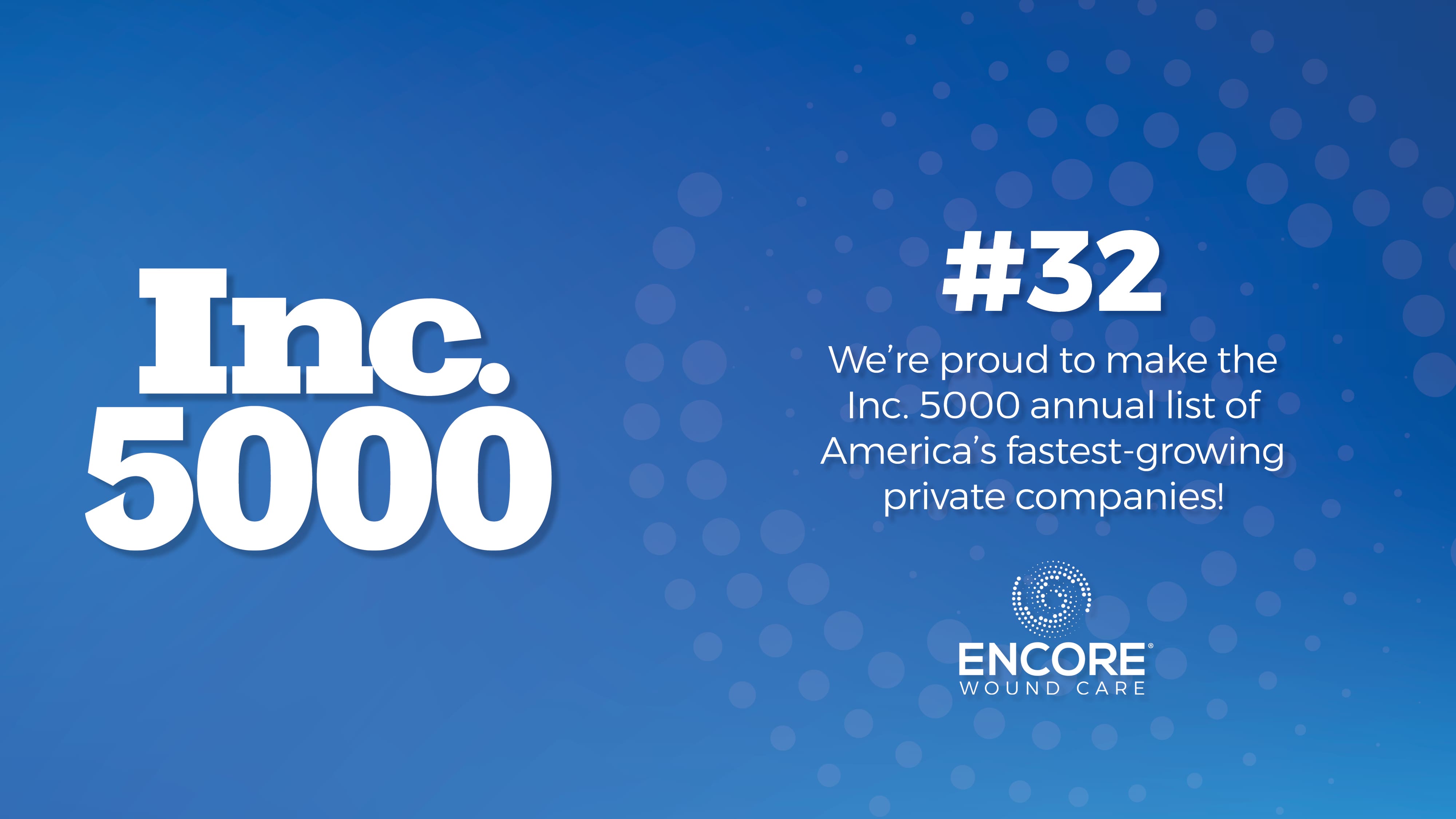 Encore Ranks No. 32 on Inc. 5000 List of America's Fastest-Growing Private Companies